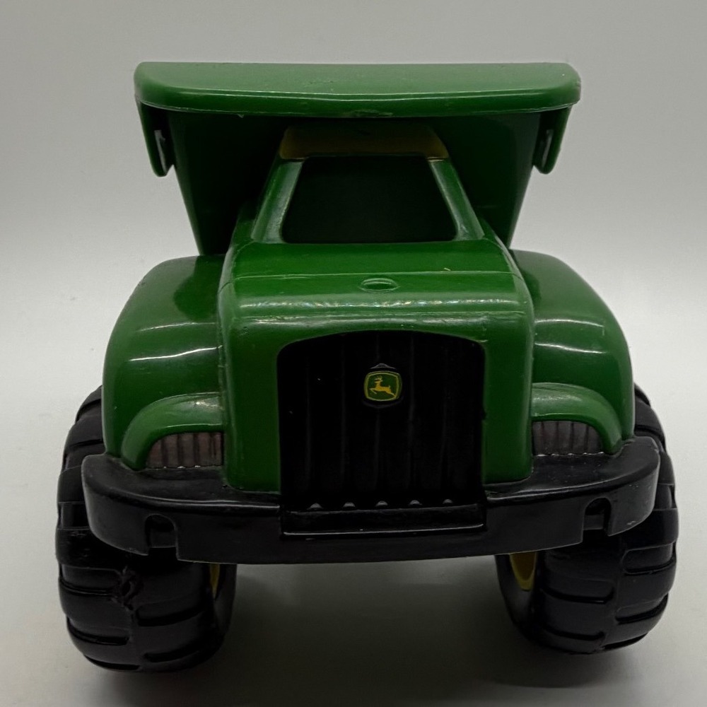 John Deere Green Plastic Dump Truck Toy Big Wheels Kids Play 4 in Construction - Picture 2 of 9